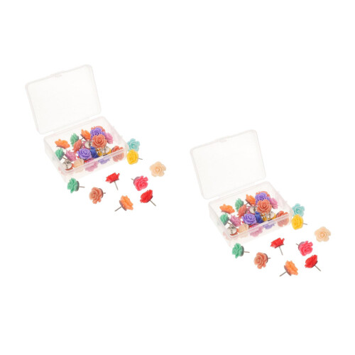 60 Pcs Decorative Push Pin Household Flower Multi Function Rose Tacks 2