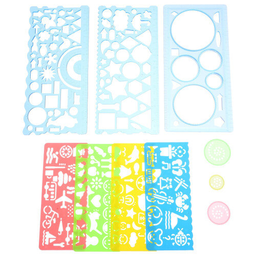 1Set Durable PP Multi-Functional Drawing Tools Ruler Set for Designers 2