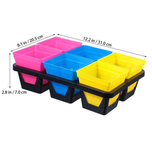 1Set Kunststoff Pflanzschale Mit 6 Gittern Für Setzlinge 1