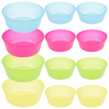 12Pcs Durable PP Plastic Bowls for Toddlers Kids Soup Dessert Bowls
