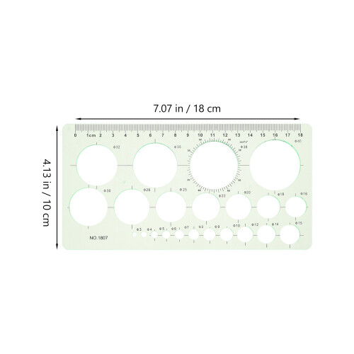 9Pcs Durable Green Circle Stencils for Crafts Drawing and Measuring 1