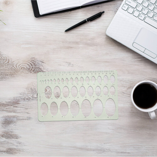 9Pcs Durable Green Circle Stencils for Crafts Drawing and Measuring 2