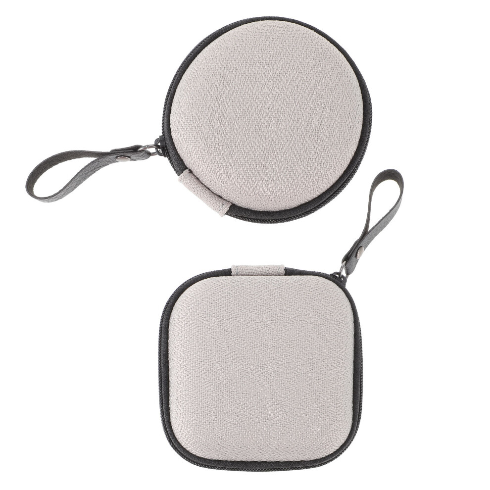 2Pcs Protective Eva Earphone Storage Bag Portable Hard Disk Pouch Grey 3062241826297