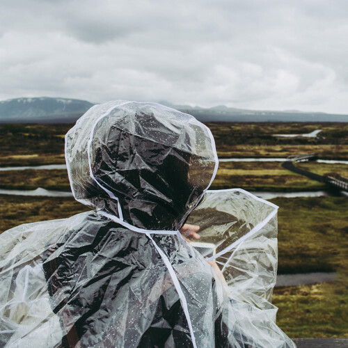 5Pcs Transparent Portable Disposable Raincoats Lightweight Pe Material 2