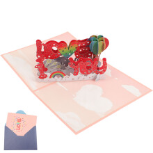 1Set Multi Color 3D I Love You Anniversary Cards Paper Greeting Cards