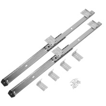 1Set Heavy Duty Silver Keyboard Slide Rail with Smooth Drawer Glides