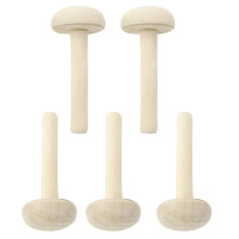5Pcs Khaki Wooden Mushroom Rollers Durable Printmaking Ink Tools