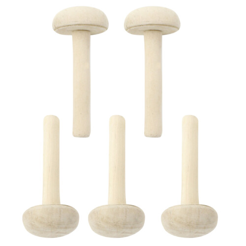 5Pcs Khaki Wooden Mushroom Rollers Durable Printmaking Ink Tools