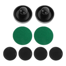 1Set Plastic Air Hockey Puck and Pusher Black Hockey Game Parts