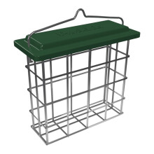 Peckish Suet Cake Feeder with Metal Roof Green