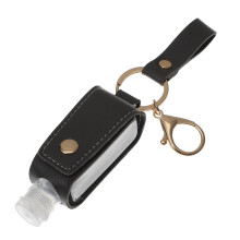 1Hand Holder Keychain Donkergrijs Leren Flessenhoes Opbergset