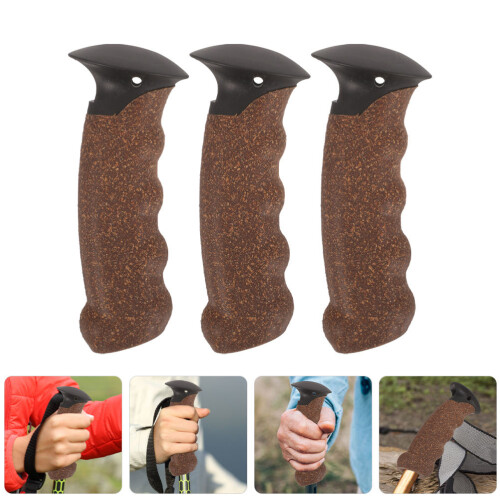 3Pcs Cork Trekking Pole Handles Replacement Nonskid Multicolor Grip 1