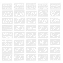 40Pcs Reusable Hollow Letter Stencils White Pet for Wall and Door Art