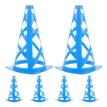 6Pcs Portable Blue Plastic Cones for Sport Speed Agility Training