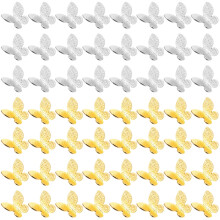 100Pcs Alloy DIY Fillers Assorted Colors Butterfly Charms for Craft