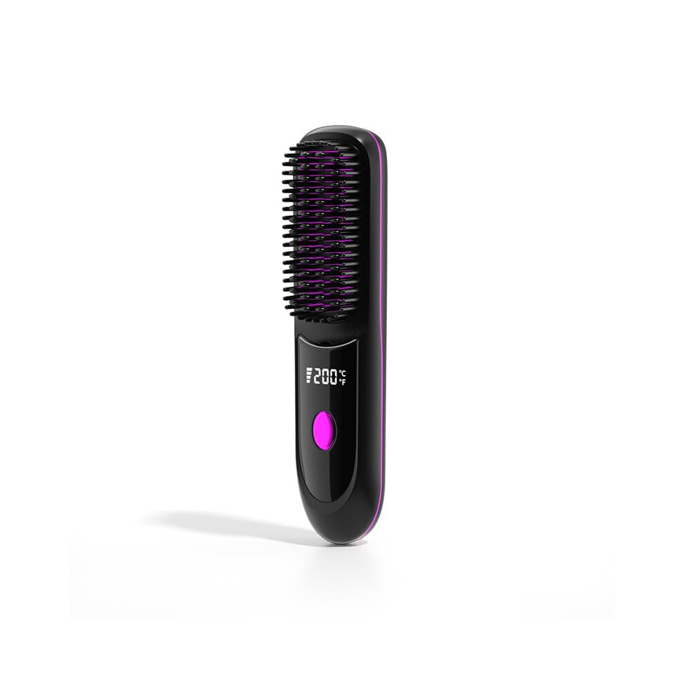 Cordless Hair Straightener Comb with Fast HeatUp 20s, TypeC Rechargeable, Compact Travel Size