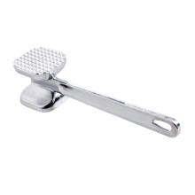 Stainless Steel Meat Tenderizer Hammer, DualSided Heavy Duty Meat Pounder, 18x3cm Silver