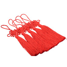 10pcs Large Red Silk Chinese Tassel Ornaments Handmade Knots Decorative Satin Finish 6.4in