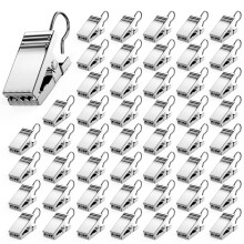 50 PCS Heavy Duty Stainless Steel Curtain Hooks and Shower Curtain Clips for Home and Display