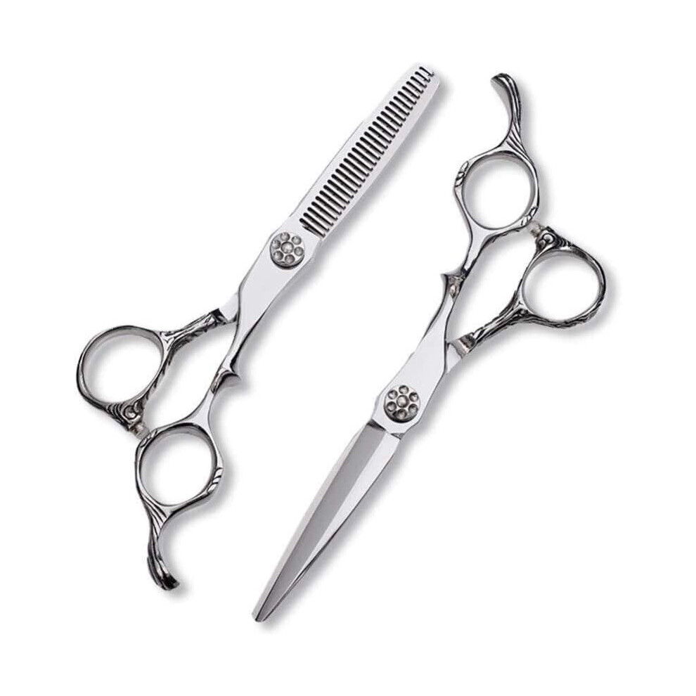 Professional Hairdressing Scissors Set with Thinning Shears, 440C Stainless Steel Barber Tools