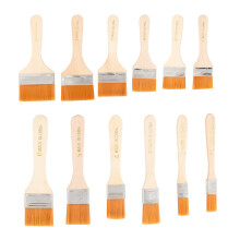 12Stk Flachpinsel Nylon Holzgriff Orange Für Wandfarbe & DIY Malerei