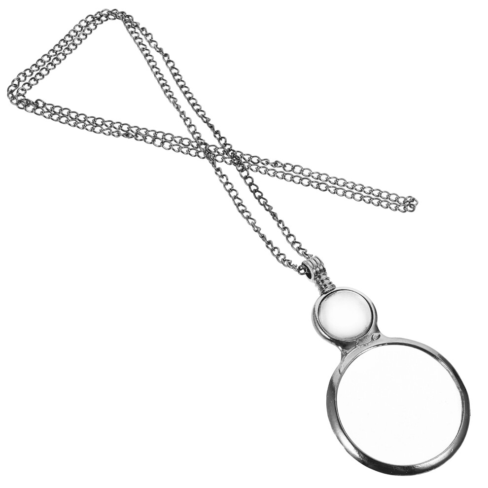 Inoomp White Lightweight Glass Magnifier Pendant Necklace For Decoration