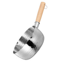 1pc stainless steel milk pot with wooden handle for soup noodles