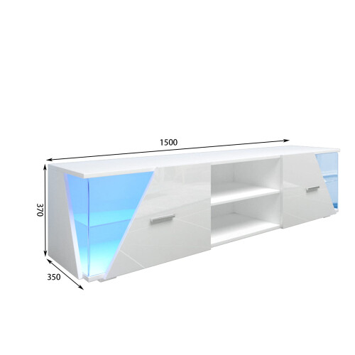 Dripex High Gloss TV Cabinet Stand, 150cm, with LED light 1