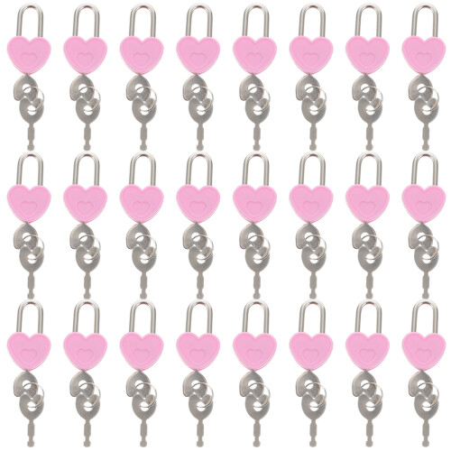 72 Pcs Small Metal Heart Shaped Padlock Mini Diary Book Lock With Keys
