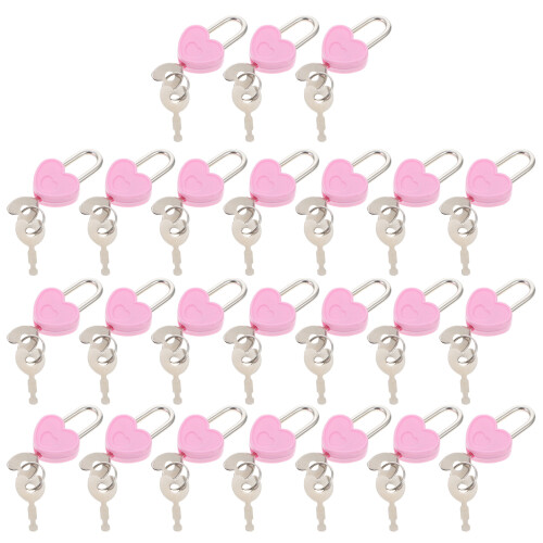 72 Pcs Small Metal Heart Shaped Padlock Mini Diary Book Lock With Keys 1