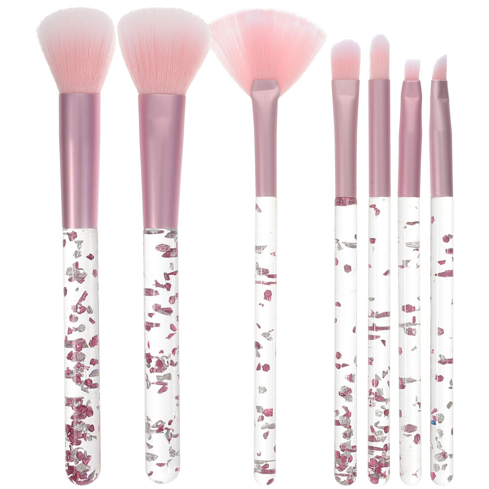 Solustre Pink 7Pcs Professional Makeup Brushes Lightweight Eye Shadow Blusher