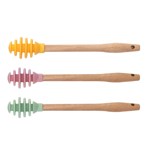 1 set 3 pcs silicone honey dippers stirring sticks assorted color