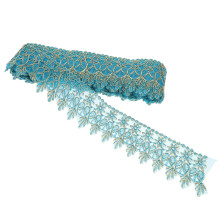1Pc Blue Embroidered DIY Curtain Lace Trim for Sewing and Decoration
