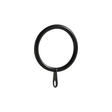 Black Metal Curtain Rings with Hooks, Smooth Glide Clips, Fits Most Rods, Set of 6