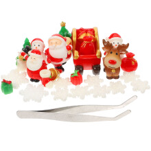 27pcs Resin Christmas Miniature Ornaments Set Snowman, Reindeer, And Sleigh For Xmas Micro Landscape Decoration And Holiday Tabletop Display