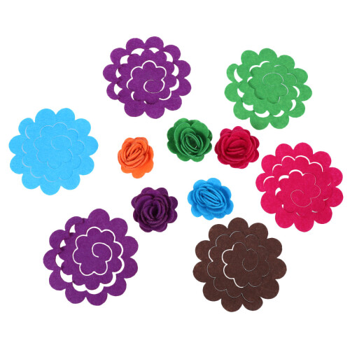 100 Pcs Simulation Felt Flowers For Sewing Diy Crafts Mixed Color