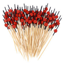 200Pcs Bamboo Cocktail Picks Red Fruit Sticks Perfect for Appetizers