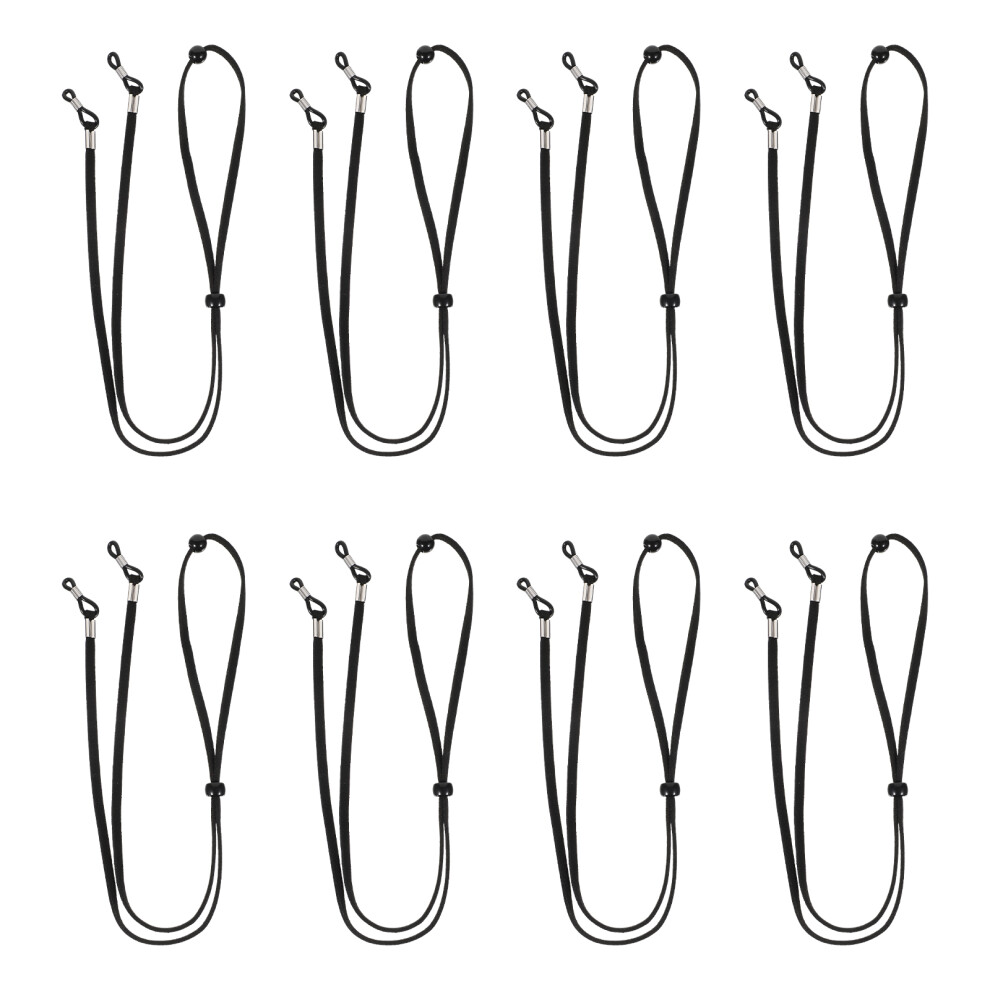 Aboofan 16Pcs Black Eyeglass Rope Chain Premium Cloth Glasses Hanging Rope