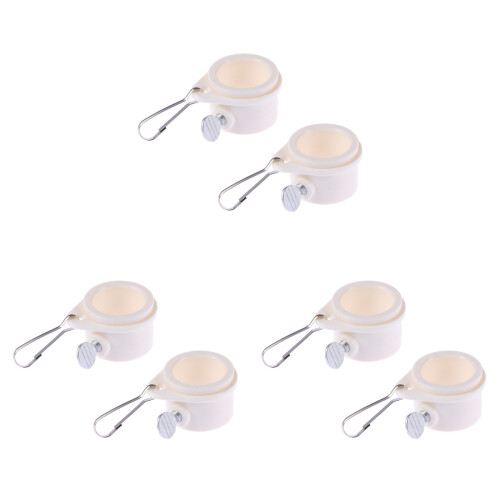 6Pcs Aluminum White 360 Rotating Flag Pole Clips for Fixing Flagpoles 2