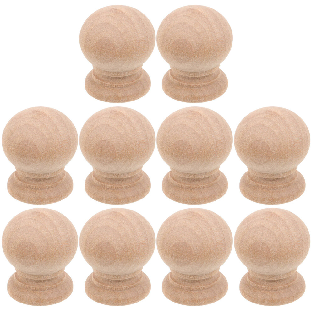 10Pcs Wooden Cabinet Handles Beige Drawer Knobs For Dresser Drawers 3293121152308