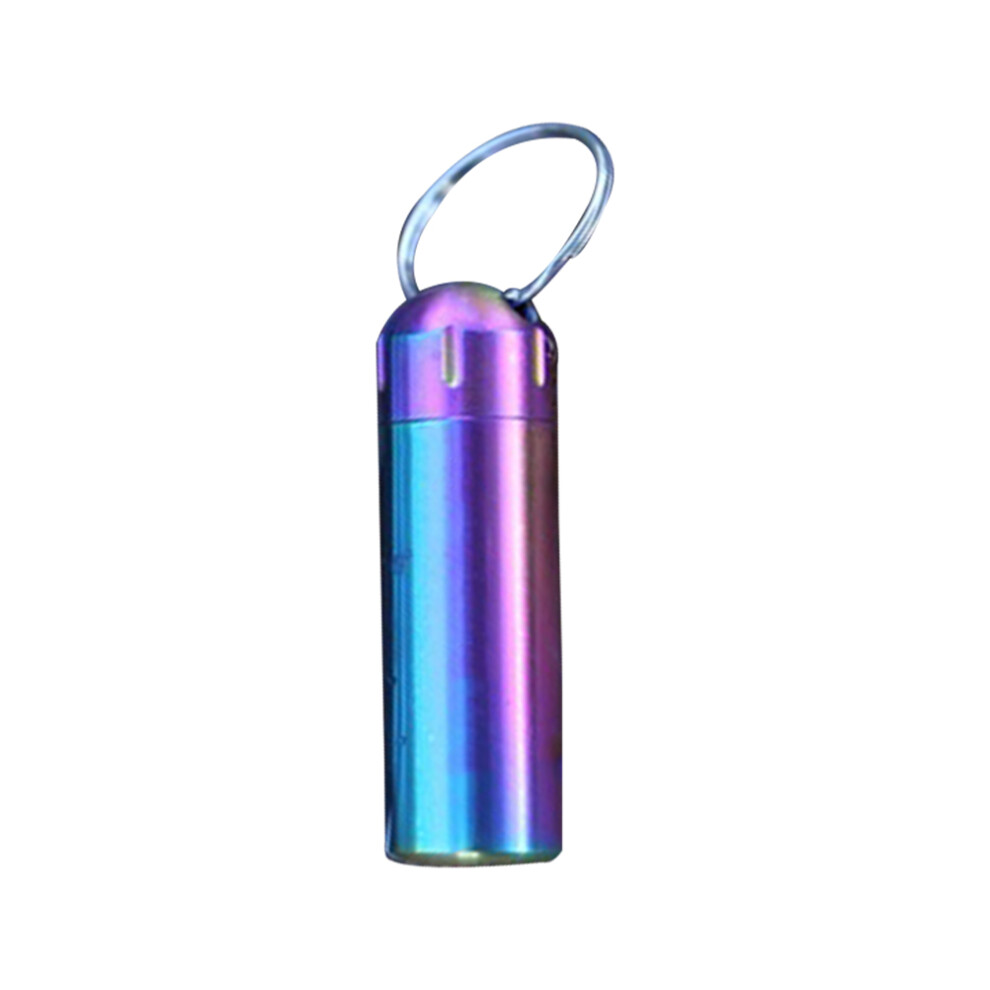 Aboofan Pill Box Keychain Waterproof Stainless Steel Single Chamber For Travel