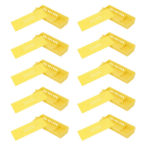 10Pcs Yellow Queen Bee Cage Durable Beekeeping Tool Accessory