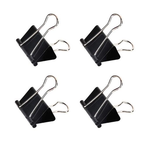 96pcs Office Stationary Binder Clips Paper Clips Black