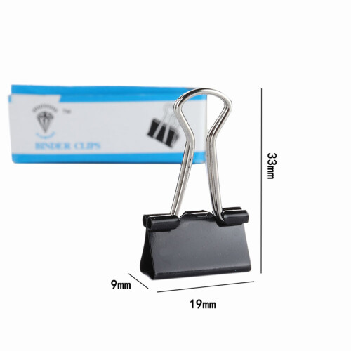 96pcs Office Stationary Binder Clips Paper Clips Black 2
