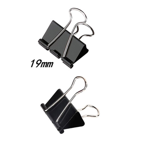 96pcs Office Stationary Binder Clips Paper Clips Black 1
