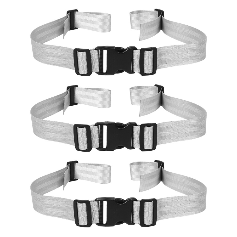 3Pcs Nylon Baby High Chair Safety Straps Adjustable Seat Harness Grey Totority