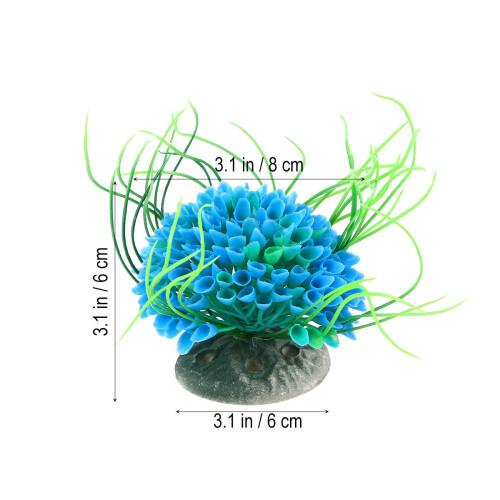 Blue Aquarium Decorations Plastic Plants Fish Tank Realistic Look 1
