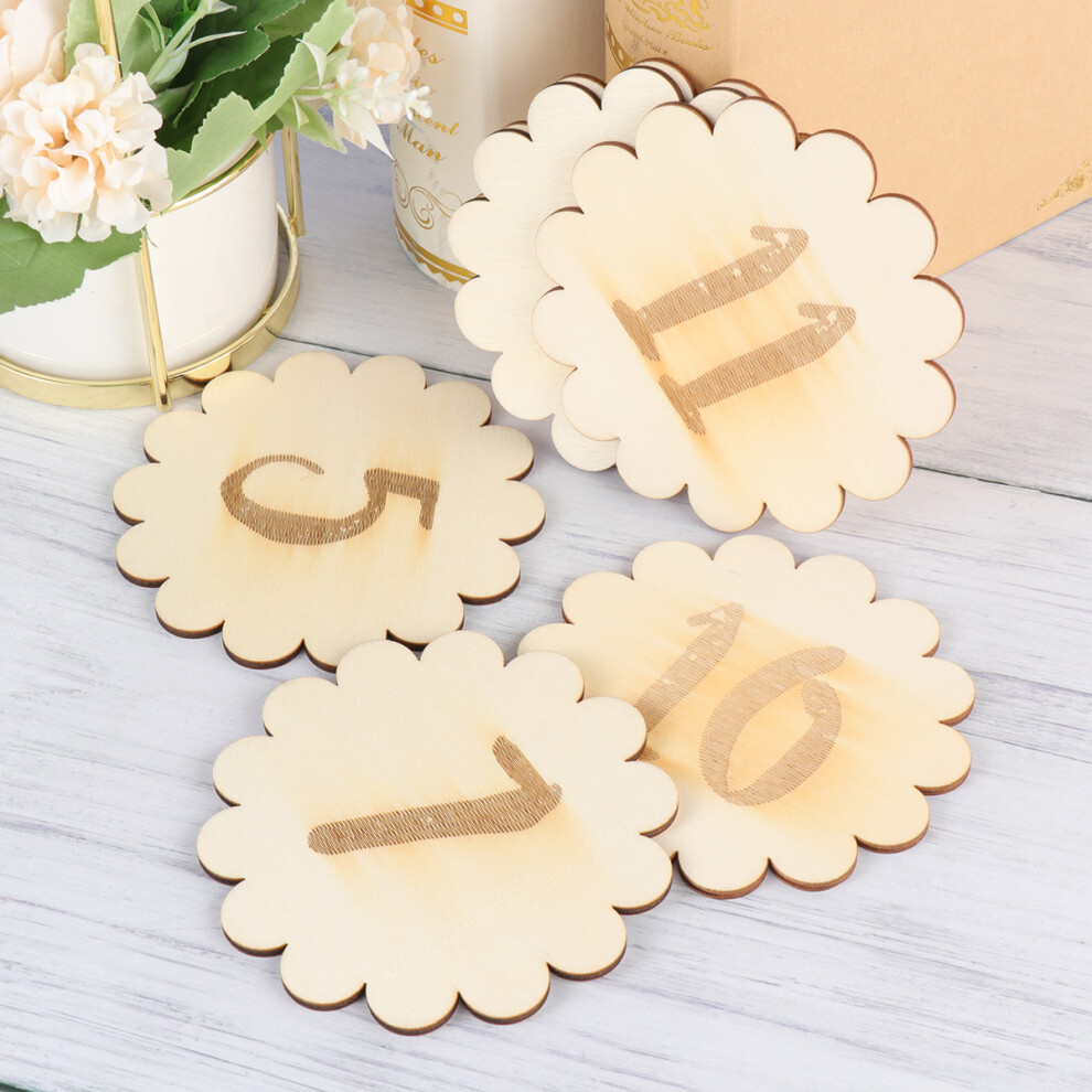 12Pcs Baby Monthly Milestone Cards Durable Bamboo Birthday Decor Beige Villcase