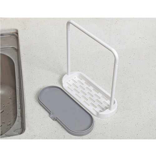 Kitchen Towel Rack Hard Plastic Dish Towel Holder with Drain Spout 2