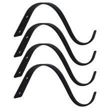 8Pcs Wall-Mounted Black Iron Flowerpot Hooks for Indoor Outdoor Use